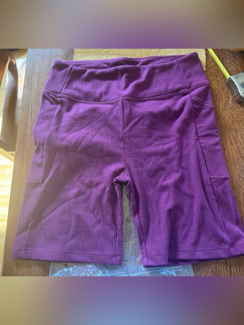 NIB Woolx Miley Merino Blend Ribbed Bike Shorts Large Jam Berry